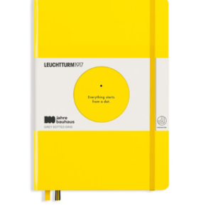 Notatnik Bauhaus - Leuchtturm1917 - Lemon, w kropki, twarda okładka, A5